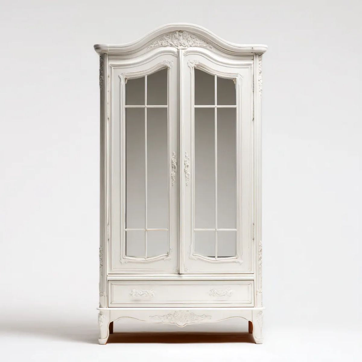 Biała dwudrzwiowa szafa z MDF z lustrami, 100 × 50 × 210 cm